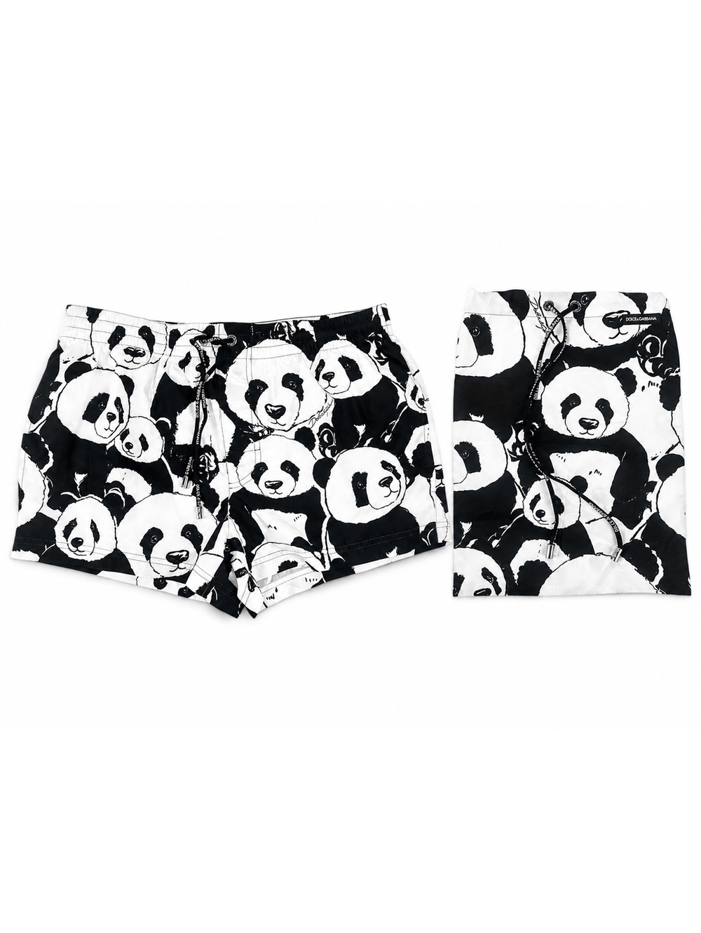 Dolce & Gabbana Panda Print Swim Shorts Black White Men XS IT 3 | NWT